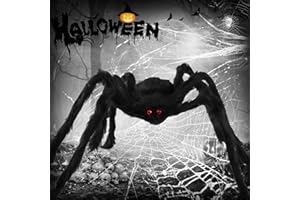 Puasok Ragno di Halloween, 90 CM Ragno Peloso di Halloween, Gambe Pieghevoli, Puntelli di Ragno Gigante, Decorazione Ragno di Halloween, Decorazione inquietante per Interni, Esterni e Cortili