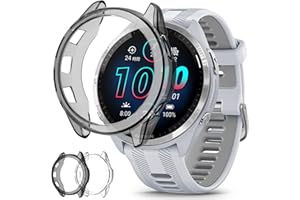 Miimall - Custodia compatibile con Garmin Forerunner 965, in morbido TPU (senza pellicola proteggi schermo), ultra sottile, antiurto, custodia protettiva antiurto per Forerunner 965, confezione da 2,