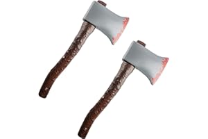 I LOVE FANCY DRESS Bloody Axe With Brown Handle - 41 cm Long Plastic Prop With Wooden Handle - Perfect Fake Axe for Halloween Fancy Dress Accessory