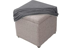 MCNDSI Fußhocker Quadratisch 40x40/50x50 Hockerbezug Stretch Ottoman Cover Ottomane Schonbezug Hocker Hussen für Fußhocker Stretch Ottomane Abdeckung Hocker Protector Hockerabdeckung(A,50x50cm)