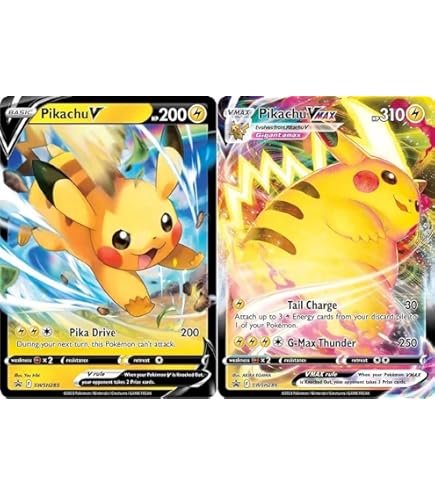 Pokemon Vmax Card Set - Pikachu VMAX 44/185 & Pikachu V 43