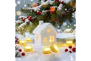 ‎LUXJET LUXJET Mini Underwater Waterproof LED Lights - Warm White Tea Lights Battery Operated, Small LED Candle Light, Vase Aquarium Whirlpool Party Wedding Decoration (20 Pieces without Remote Control)