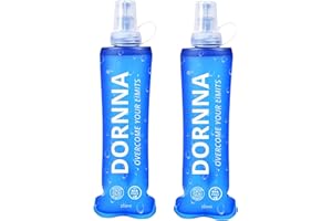 DORNNA® 2x1 Borraccia Morbida Senza BPA, Borraccia di Silicone e Leggero, Soft Flask per Running, Ciclismo e Escursionismo. (250ML - 2 UDS)