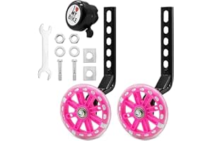 LONTOM Stabilisers for Childs Bike,1 Pair Bike Stabilisers,Training Wheels for Kids,Universal Stabilisers for Kids Bicycle,Training Wheels with Mounted Kit 12 14 16 18 20 Inch (Pink)