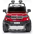 JN Creations 12V Battery Operated Ride On BMW 888 Jeep for Kids with Remote Control (Red Painted)