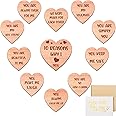 Queekay 10 Reasons Why I Love You Hearts Wooden Set Romantic Love You Gifts for Her Him Elegant Bow Gift Boxes Card for Valentines Wedding Anniversary Birthday Favor