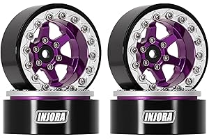 INJORA 1.3" Aluminium Beadlock-Felgen -5,25 mm Offset für SCX24 TRX4M 1/24 1/18 RC Crawler