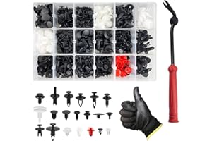 ‎YOLISTAR Auto Befestigung Clips,435 PCS Universal Befestigungsclips,Universal Türverkleidung Klammern,Autokarosserie Zierclips,Stoßstangen Kunststoff Nylon Niet Zierclips,mit Handschuhe und Demontage Werkzeuge