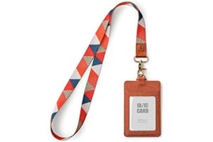 SENLLY Regalo Porta Badge Identificativo con Carina Cordino da Collo, 2 Slot per Schede e 1 Finestra Trasparente ID, Card Holder per Donne e Uomini