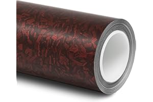 Folindo® 3D Forged Carbon Autofolie Rot Matt (23,92€/m²) | 100 x 152 cm | Selbstklebende Luftkanal Folie zur Auto Folierung | Blasenfrei