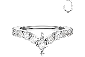 OUFER 16G Larmes Piercing Oreille Cartilage Anneaux Acier Chirurgical 316L Piercing Helix Conch Piercing Septum Clicker Piercing Daith Bijoux Piercing pour Femme 8/10/12 mm