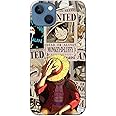 NDCOM for iPhone 13 Back Cover - Durable and Sleek iPhone 13 Cover - Precision Fit i Phone 13 Cover for Maximum Protection Anime One Piece Wanted Luffy Printed Hard Case