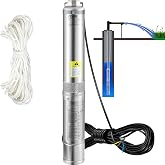 VEVOR Deep Well Pump 370 W Motor Submersible Well Pump 230V50Hz Submersible Water Pump for Wells Maximum Flow of 110 L/min wi