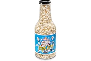 CASA DEL DOLCE Bottiglia Pop Corn 180 gr, Pop Corn dal Gusto Salato, Senza Lattosio, Chiusura con Sleeve, Made in Italy, Idee Regalo per Compleanni e Feste