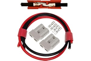 CESFONJER Batterieanschluss 2 Pcs 50A Stecker - Quick Connect Batterie Akku Steckverbinder mit 8AWG Elektrokabel (60cm rot / 60cm schwarz) für Auto Wohnmobil Wohnwagen Motorrad Boot Solaranlagen