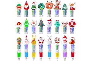 KIDRENFUN Christmas Party Bag Fillers for Kids - 24 PCS Christmas Stationery Multicoloured Pen, Christmas Stocking Fillers Eve Box Fillers, Bulk Christmas Gifts Mini Party Bag Pen Xmas Pens