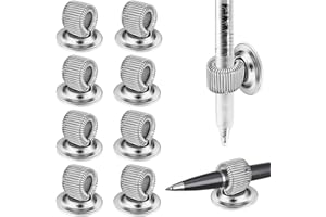 ECHOBUY 10 Stücke Silber Stiftehalter Clips Selbstklebender Stifthalter Organizer Mangan Stahl Stifthalter mit Einstellbarer Federschlaufe für Hause, im Büro, Whiteboard Board Löschen und Bulletin Board
