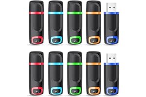 Vansuny 10 Pezzi Chiavetta USB 2.0 8GB, Penna USB 8 GB con Indicatore LED, Pen Drive 8 Giga con Cappuccio Protettivo, Memoria USB 2.0 per PC/Laptop/Notebook
