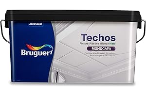 Bruguer - Techos pintura plástica mate - Color blanco luminoso -, 2.5 litros