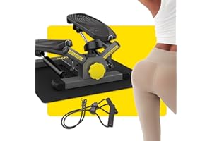 ZIWWVY Twist Stepper with Resistance Bands, Stepper Machine with 300LBS Weight Capacity, Mini Stepper for Full Body Workout, Adjustable Step Height, Smooth and Quiet, Step Machine for Men Women