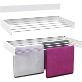 Vonia Wall drying rack - Drying rack - Clothes rack - Folding Drying Rack - Aluminium (White, 100 x 50 cm)