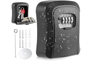 AOAOJIAO Cassetta Chiavi Con Codice Impermeabile, Cassetta di Sicurezza per Chiavi, Cassetta porta Chiavi da Muro per Casa, Garage, Casa in Affitto Ecc (Alloy L)