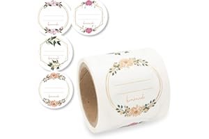 NORD TAPE Etykiety samoprzylepne 100 sztuk, etykiety samoprzylepne do etykietowania słoików, etykiety na słoiki z dżemem, etykiety do opisu, etykiety na przyprawy, okrągłe Ø 50 mm, „Homemade“