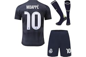 YOHA Madrid 25/26 Mbappe #10 Maillot de Football et Short pour Enfants Set Cadeau Tailles Jeunesse
