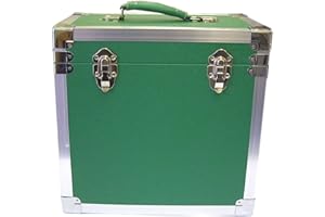 Steepletone LP/Album Vinyl DJ Record Storage Box/Flight Case - Green