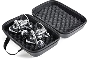 Eayoly Fishing Reel Case - Protective EVA Reel Pouch with Two Way Zipper | Portable Waterproof Fishing Pouch with Sponge Inner for Baitcasting, Trolling