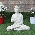 Wonderland 14 inch White Buddha Statue for Home & Garden, Resin