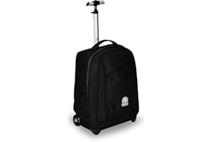 Invicta Trolley Scuola Benin Solid, Nero, 2 in 1, Con Spallacci Uso Zaino, Tasca porta Borraccia e Porta Laptop, Scuola & Viaggio, Ragazzi