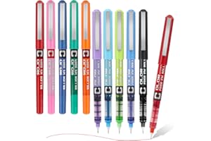 MOTIBACK Set da 10 Penne Gel, Penne a Sfera 0.5mm con 10 Colori, Penna Roller a Inchiostro Liquido per Scrittura, Journaling e Disegno