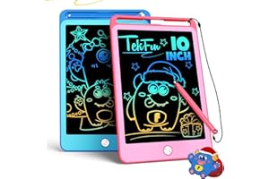TEKFUN 2Pack LCD Writing Tablet for Kids,10 Inch Doodle Board Drawing Board Drawing Tablet with Lanyard,Educational Kids Toddler Toys Birthday Gift for Boys Girls 3 4 5 6 Years Old (Blue Pink)