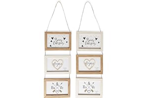 TIME HOME DEVELOPMENT Conjunto Marcos Fotos Triple de Madera para Colgar en Pared - Collage Original para Fotos 10x15 cm (Rústico)