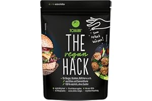 Tomami The Vegan Hack 1kg – Proteinreiche ungewürzte Hackfleischalternative aus Erbsen- & Sonnenblumen - Für 3kg Veganes Hack - Soja- & Glutenfrei