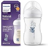 Philips Avent Biber&oacute;nNatural Response: biber&oacute;n de 260 ml sin BPA para beb&eacute;s a partir de 1 mes, estampado Koala (modelo SCY903