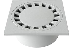 FIRST PLAST CHPVC20G Chiusino Sifonato in PVC Ferme-Siphon, Gris, 200x200 mm