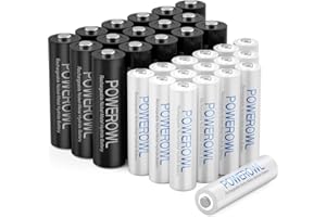 POWEROWL 16 x bateria AA 2800 mAh + 16 x bateria AAA 1000 mAh, do ponownego ładowania, 32 sztuki 1,2 V Ni-MH