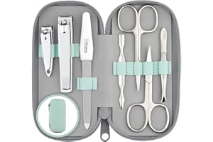MARQUS Solingen Set Manicure Uomo e Donna – Kit da 7 Pezzi con morbido Etui in Vera Pelle. Include Forbicine e strumenti di qualità per Mani e Piedi. Perfetto per viaggi e cura elegante delle Unghie