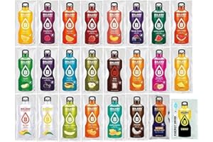 Bolero Pack découverte comprenant 24 variétés de boissons en poudre sans sucre/avec stévia, avec shaker Foodtastic de 500 ml, boîte permettant de tester les différentes saveurs