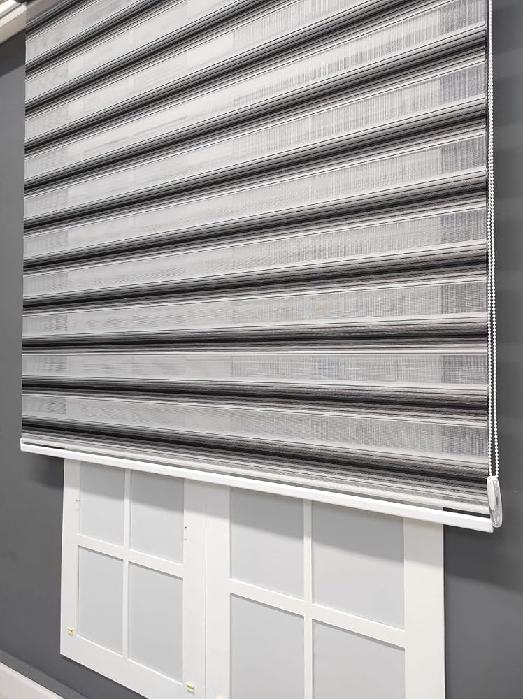 Peraper Perde Siyah Gri Geçişli Zebra Stor (240x150)