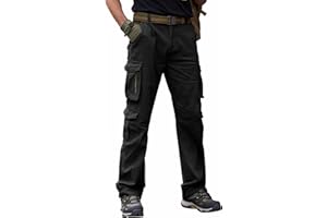 Breampot Herren Cargohose Baumwolle Baggy Chino Hosen Freizeit Outdoorhose Arbeitshose Trouser Pants