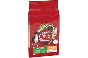 PURINA ONE | Active | Chien Adulte de moyenne et grande taille > 10Kg | Croquettes riches en protéines | Aide à maintenir des muscles forts et un niveau suffisant d'énergie | au Poulet | Sac | 7 kg