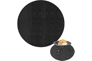 MKNZOME Feuerschale Matte Feuerstelle Matte, 39 Zoll Unter Grill Feuerfeste Unterlage, Hitzebeständige Schutzmatte für Boden Rasen Gras Terrasse Balkon Deck Outdoor Holzverbrennung Holzkohlegrill, Schwarz