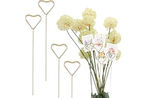 YUXIANLB Floral Card Holder Picks Strong Grip Gold Floral Cards Holder 20PCS Metal Photo Holders for Centerpieces Place Gift Card Holders 12 Inch for DIY Cake Topper Sticks Table Flower Bouquet Clip