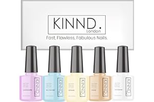 KINND. Quick Dry Nail Polish | Spring Pastel Colour Nail Polish Set, 5 x 8ml | Rapid Drying Nail Varnish Sets Gift Box | 12 Free, Cruelty Free, Vegan, Made in UK