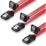 deleyCON 3x 0.5m (1.64 ft.) SATA III Cable S-ATA 3 Data Cable HDD SSD Connection Cable Metal Clip 6GBit/s 1x Straight 1x 90° 