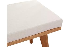 VEAI Versatile Indoor/Outdoor Bench Cushion – 120cm/150cm/100cm/90cm x 40cm/35cm/30cm – Non-Slip Seat Pad for Bay Windows, Garden Patio, Long Chairs, Swings & Porch Furniture(White,100x40x3cm)