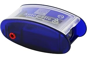 KUM AZ105.31.19-B - Taille-crayon à cône long Automatic AS2 M, dans un récipient, 2 taille-mines, 2 lames de rechange, bleu, 1 pièce